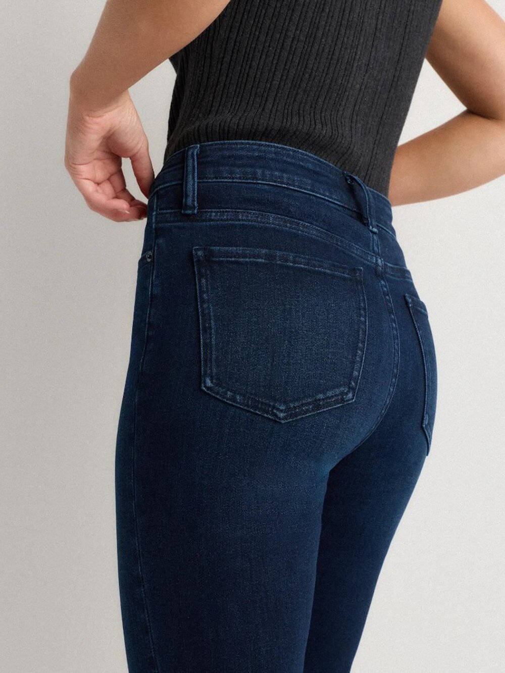 Quince Bella Stretch Straight Jeans 29 Deep Sea Blue Denim Organic Cotton - Picture 4 of 16
